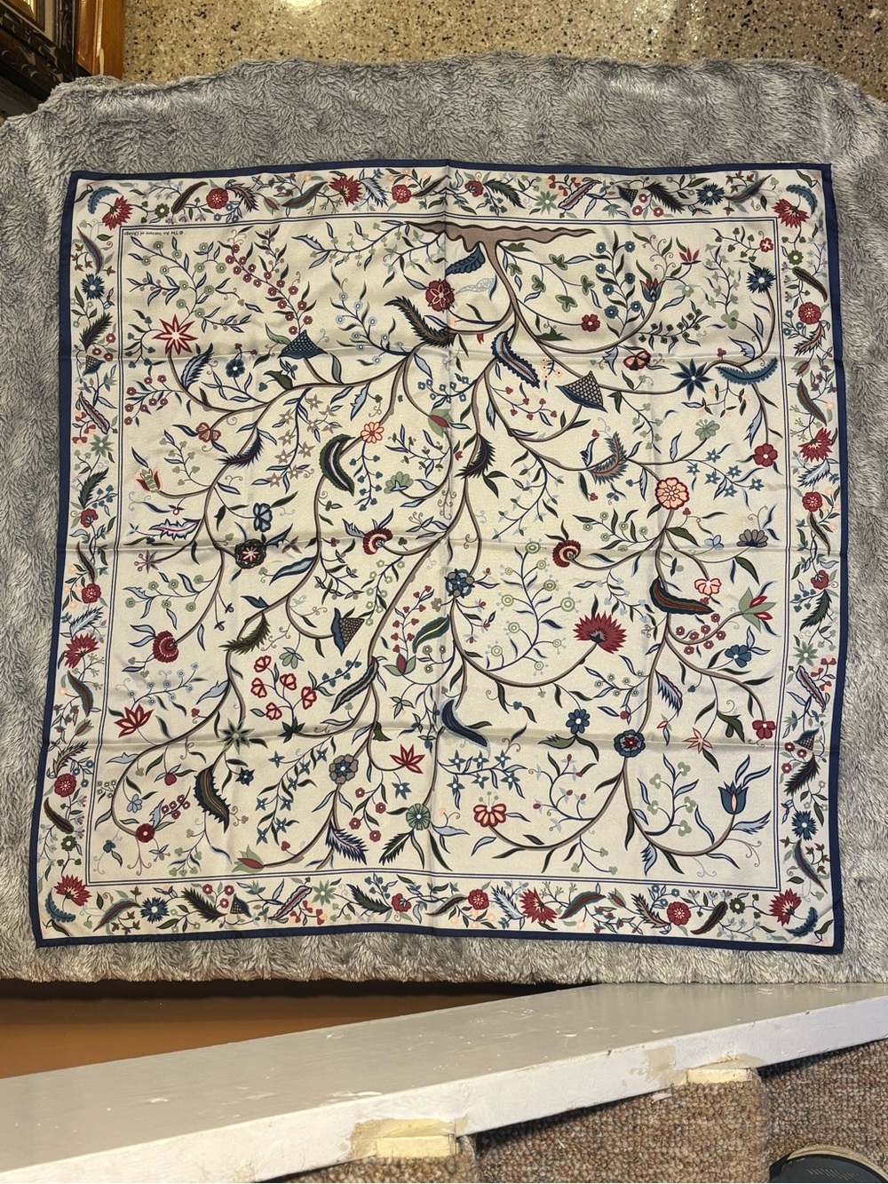 Floral Silk Scarf from Art Institute of Chicago 31” Multi Colored Flowers - Picture 16 of 16
